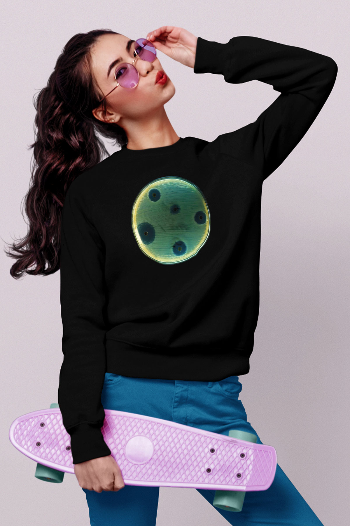 Bakteriyolog Siyah Unisex Sweatshirt
