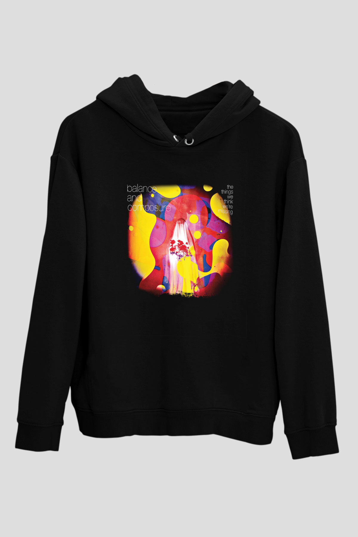 Balance and Composure Baskılı Unisex Siyah Hoodie