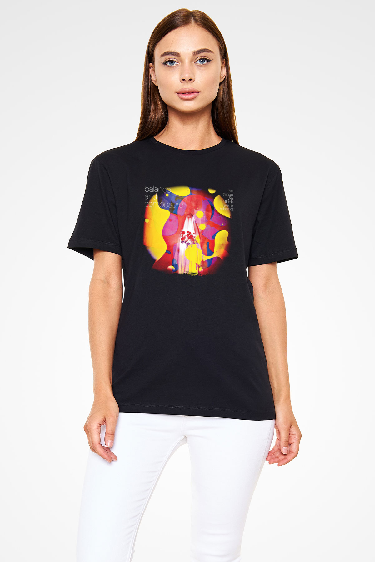 Balance and Composure Baskılı Unisex Siyah Tişört