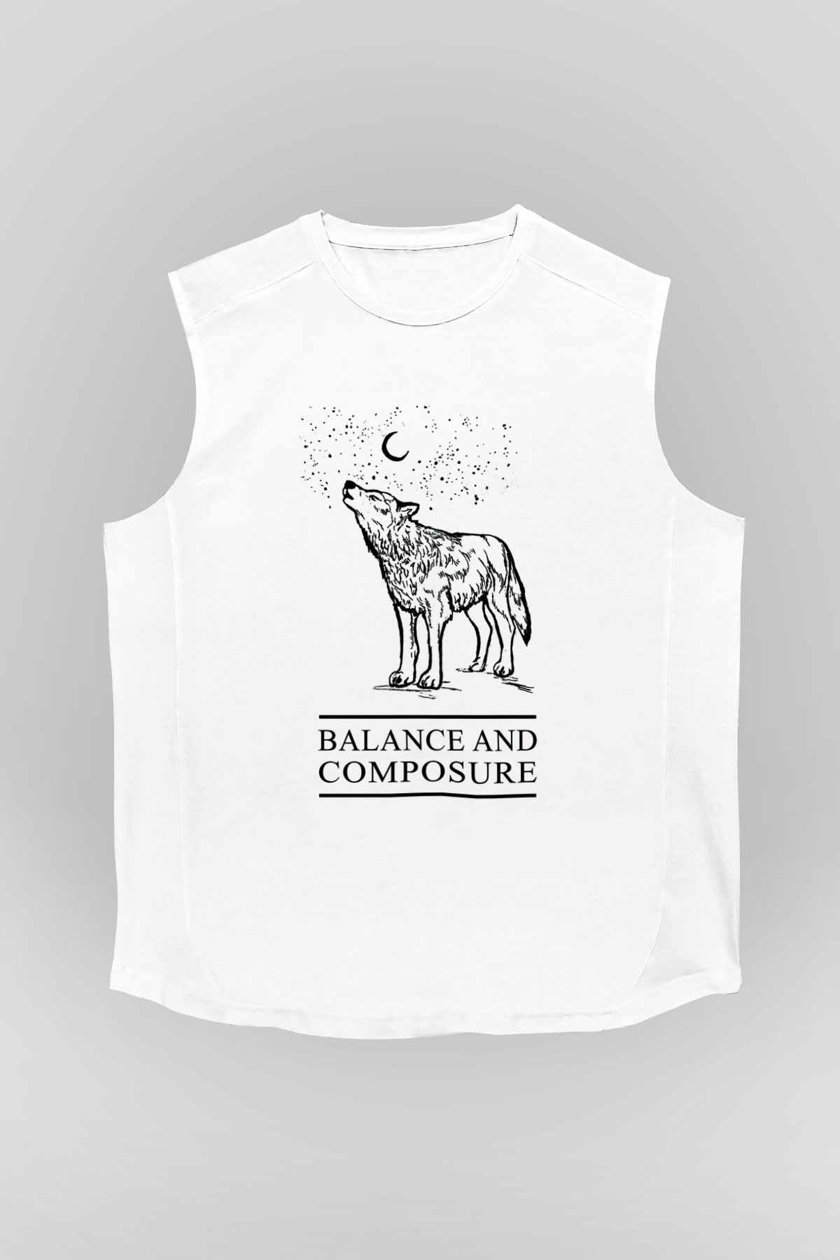 Balance and Composure Beyaz Unisex Kolsuz Tişört