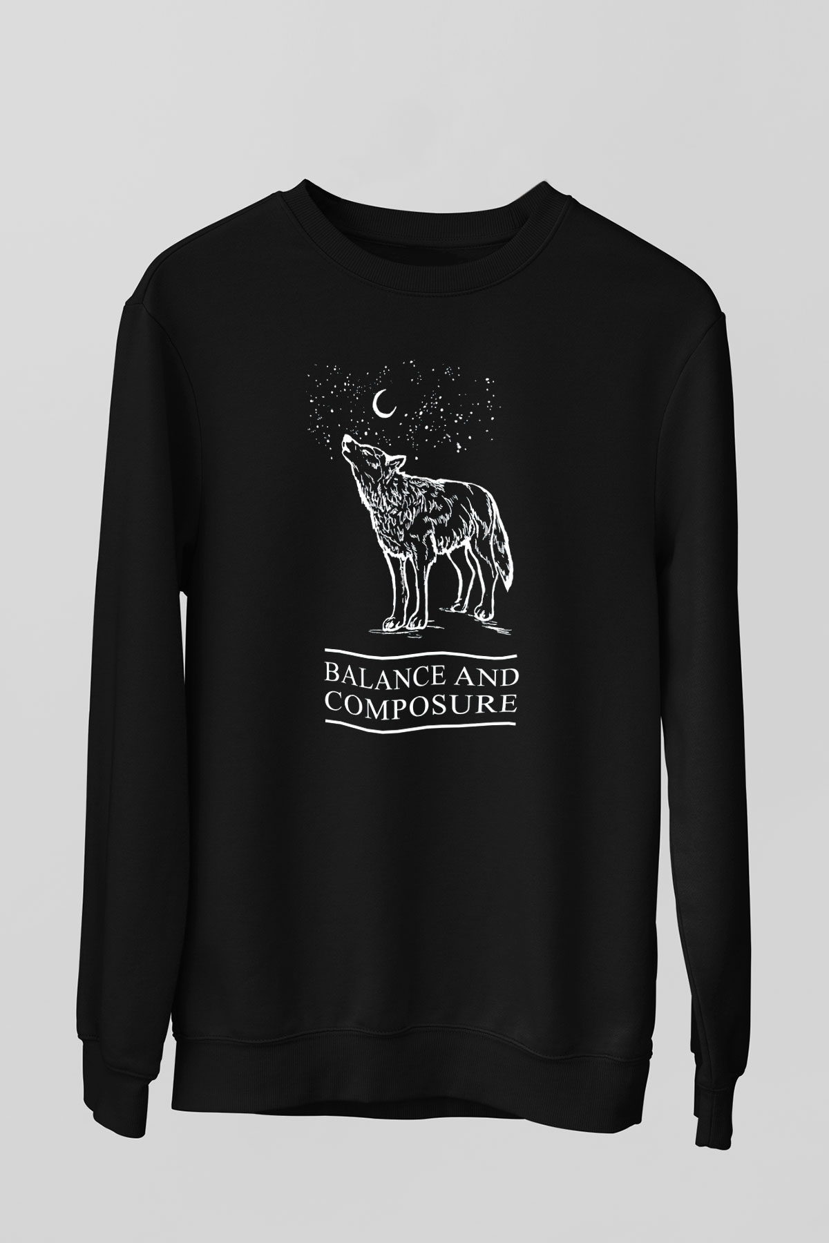 Balance and Composure Siyah Unisex Sweatshirt