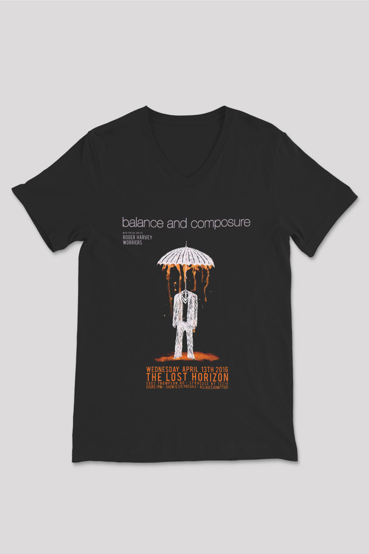 Balance and Composure Siyah Unisex V Yaka Tişört T-Shirt