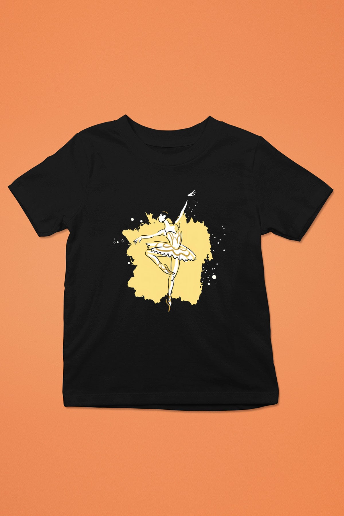 Bale Baskılı Siyah Unisex Çocuk Tişört