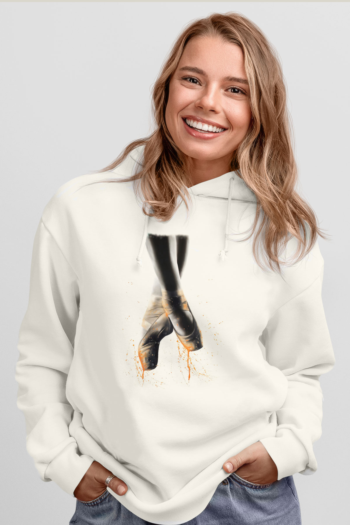 Bale Beyaz Unisex Hoodie