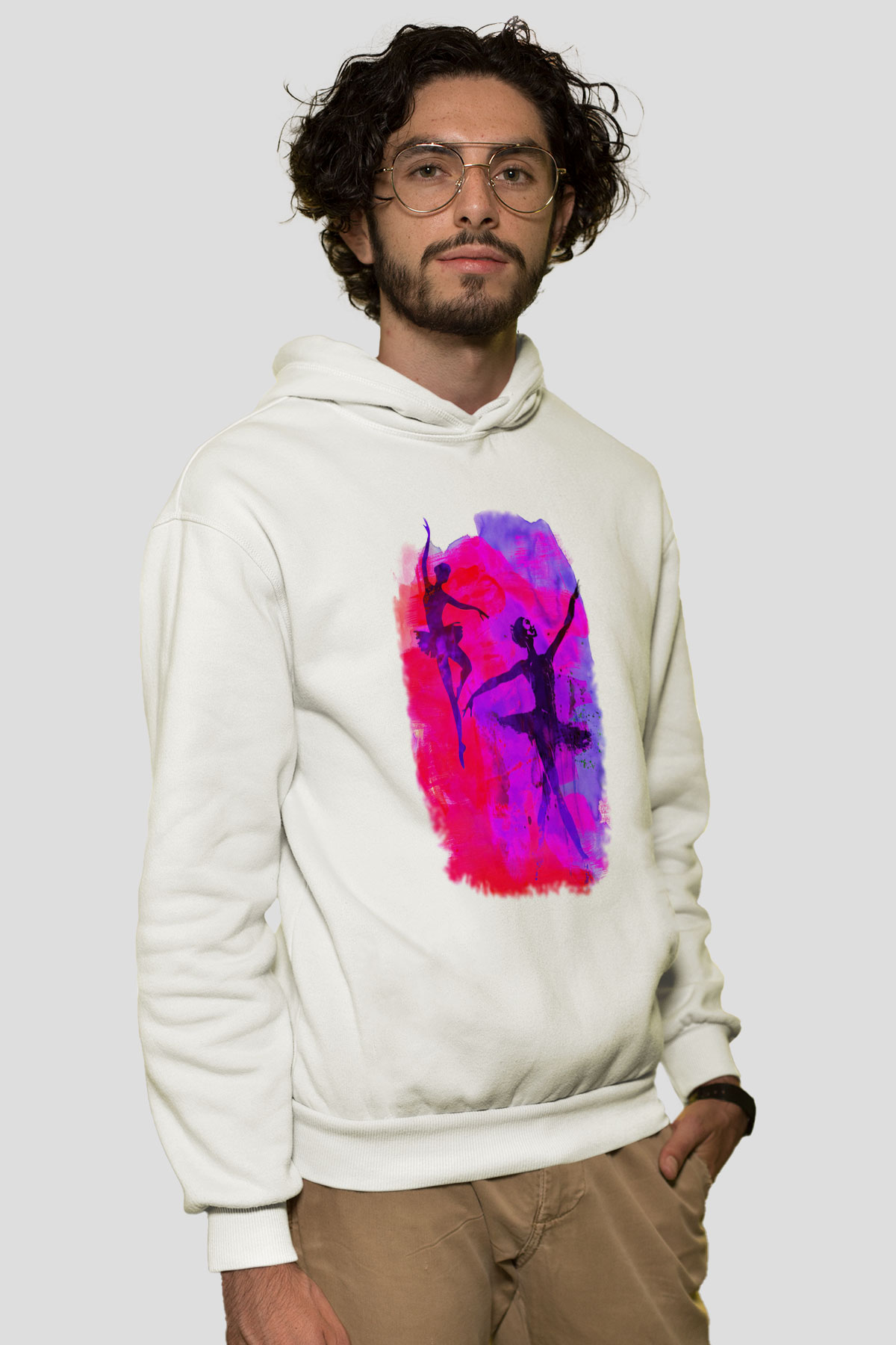 Bale Beyaz Unisex Hoodie