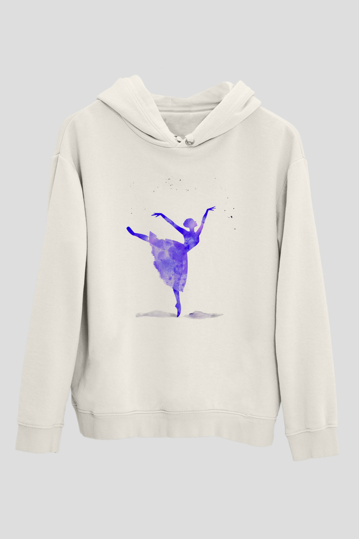 Bale Beyaz Unisex Kapşonlu Sweatshirt