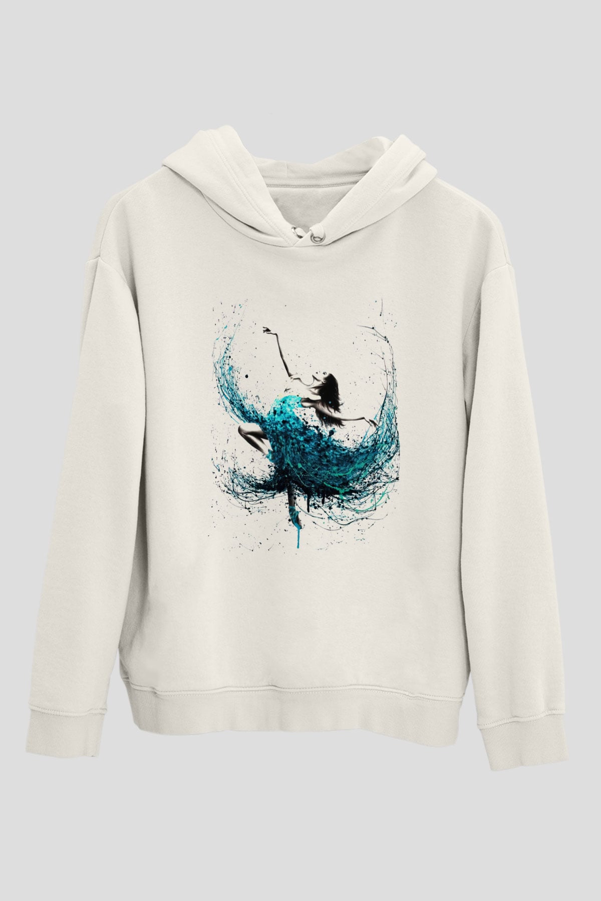 Bale Beyaz Unisex Kapşonlu Sweatshirt
