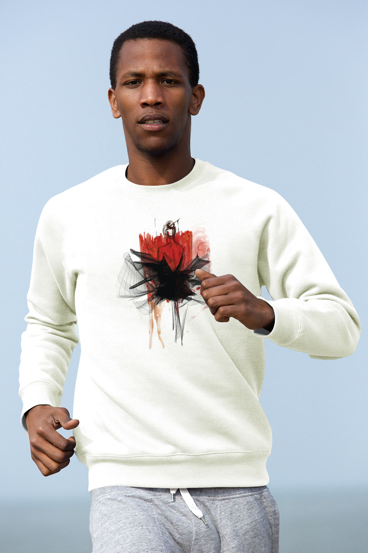 Bale Beyaz Unisex Sweatshirt