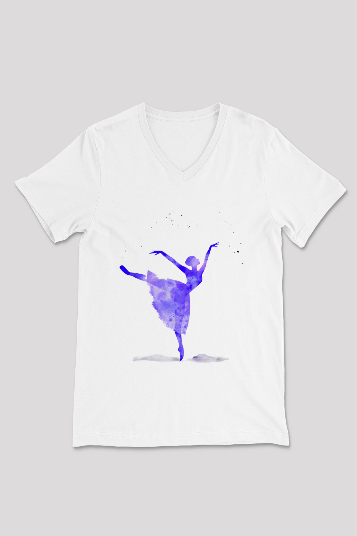 Bale Beyaz Unisex V Yaka Tişört T-Shirt