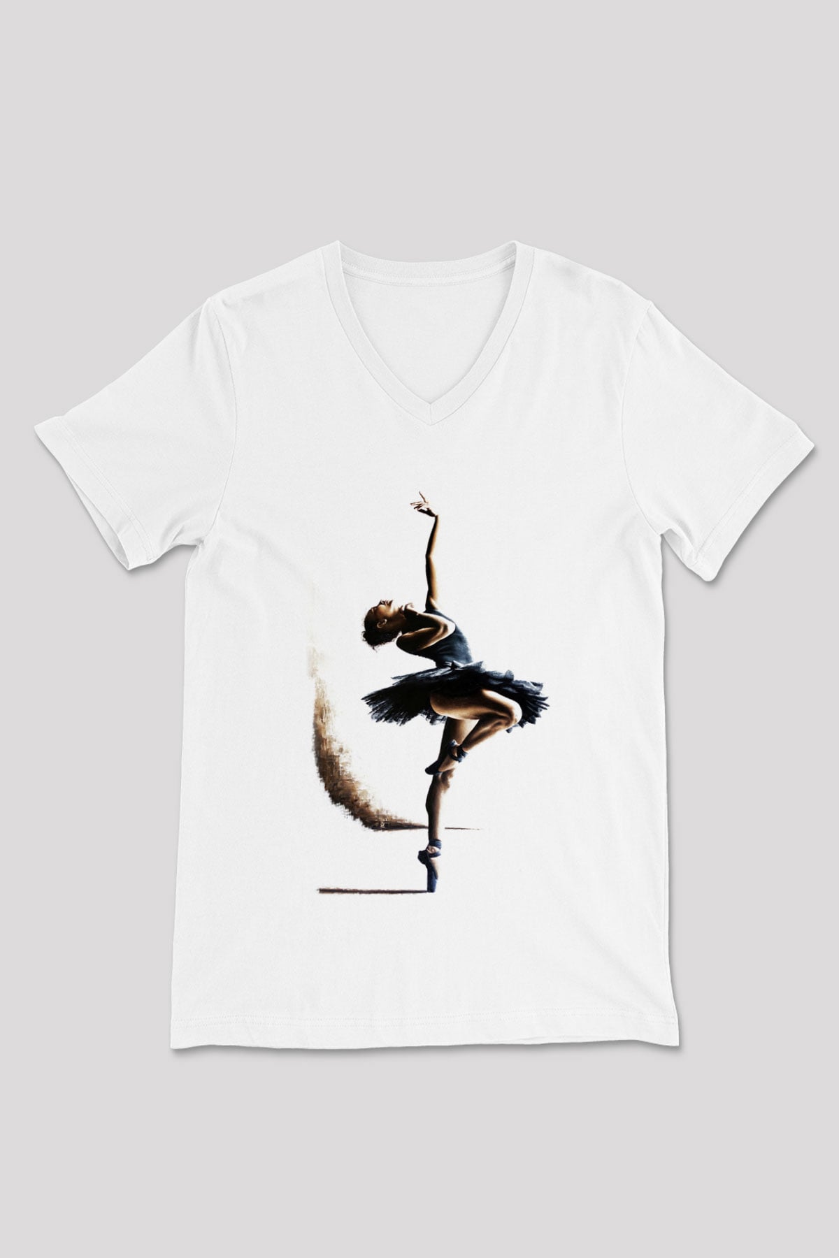 Bale Beyaz Unisex V Yaka Tişört T-Shirt