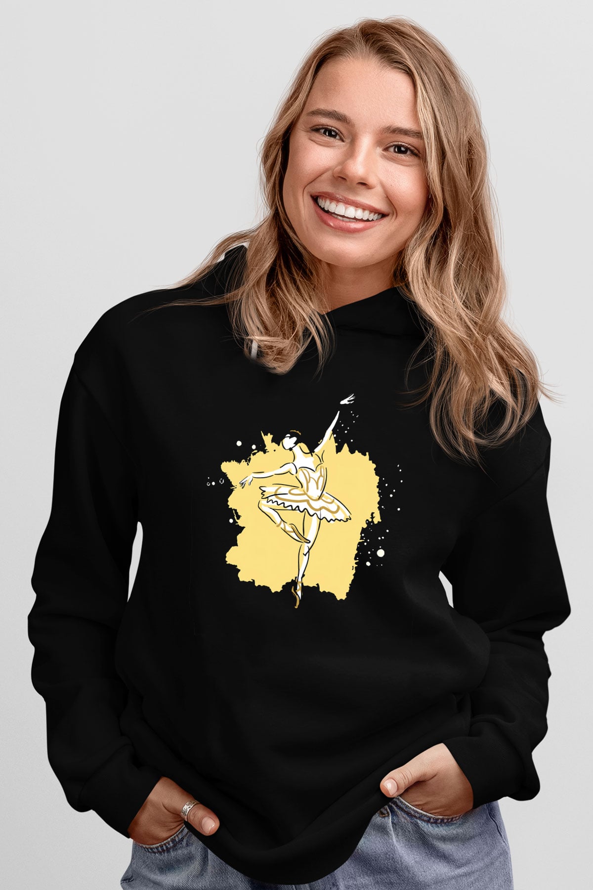 Bale Siyah Unisex Hoodie