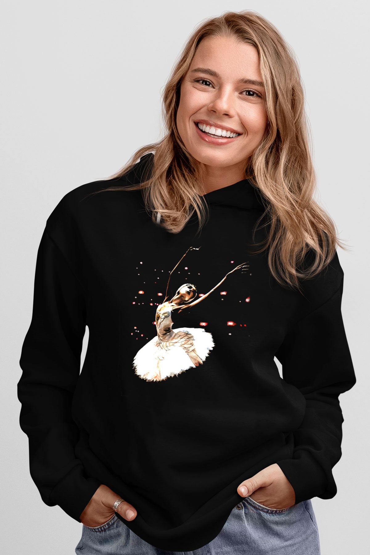 Bale Siyah Unisex Hoodie