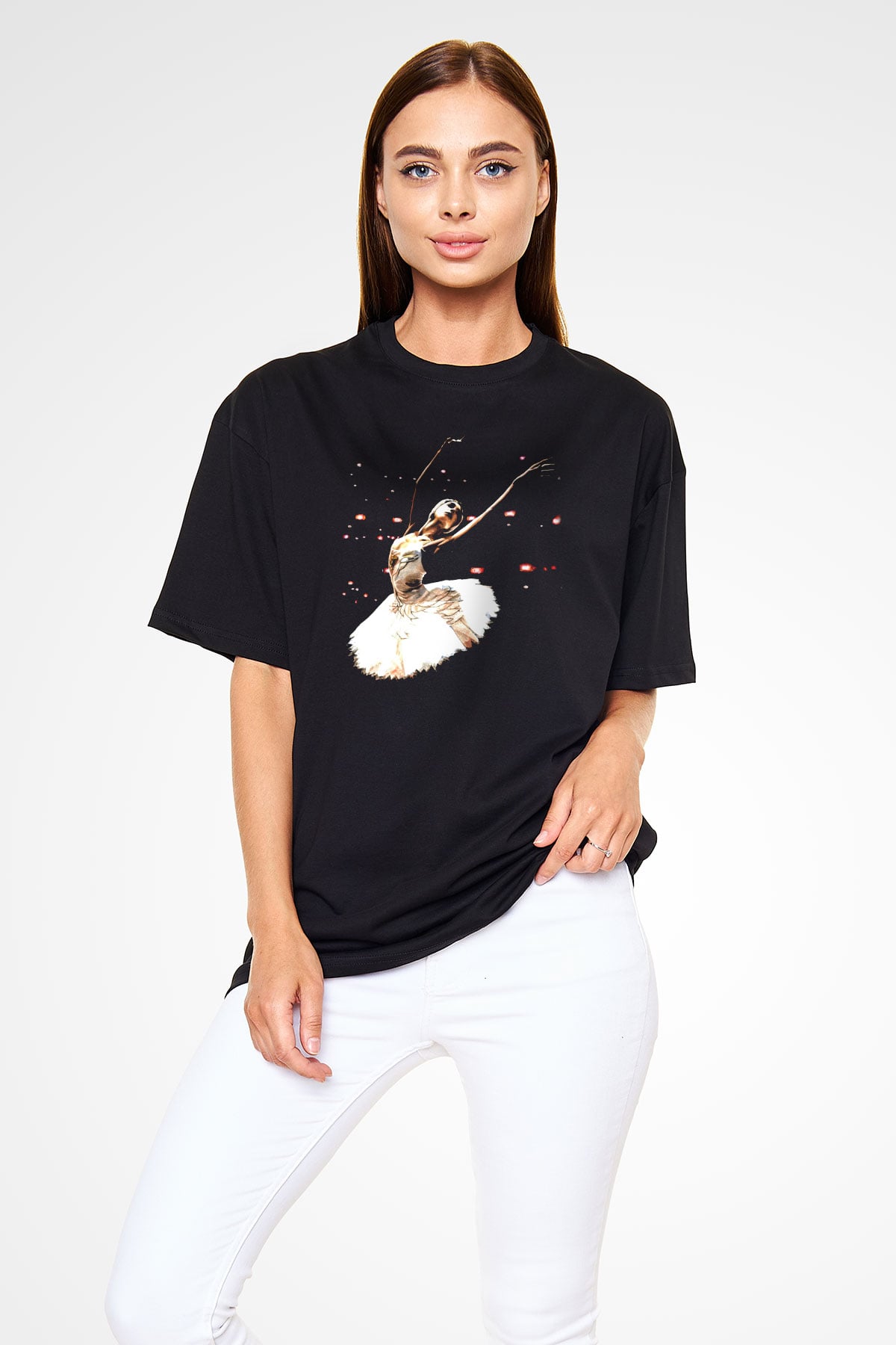 Bale Siyah Oversize Tişört Oversize T-shirt - TişörtFabrikası