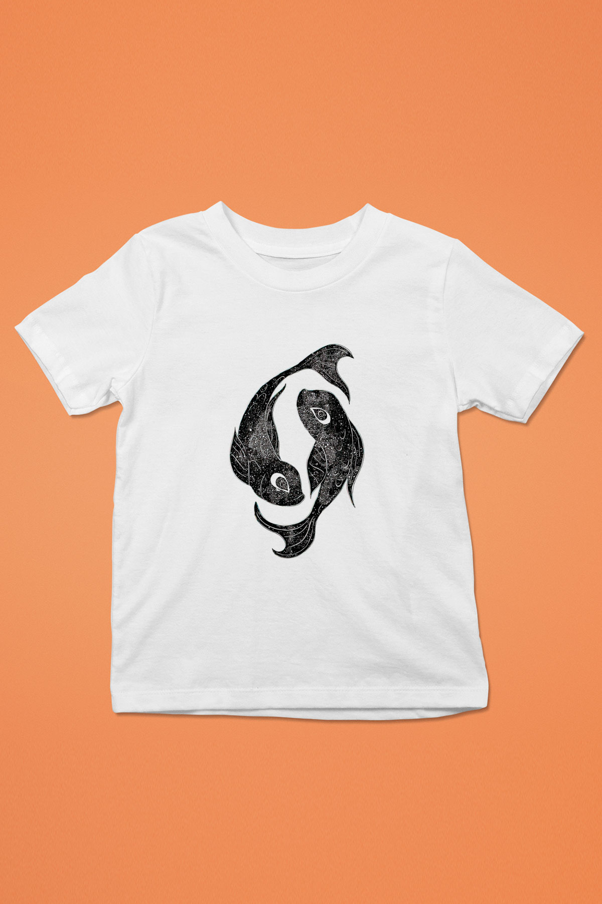 Balık Burcu Baskılı Beyaz Unisex Beyaz Çocuk Tişört - Tshirt