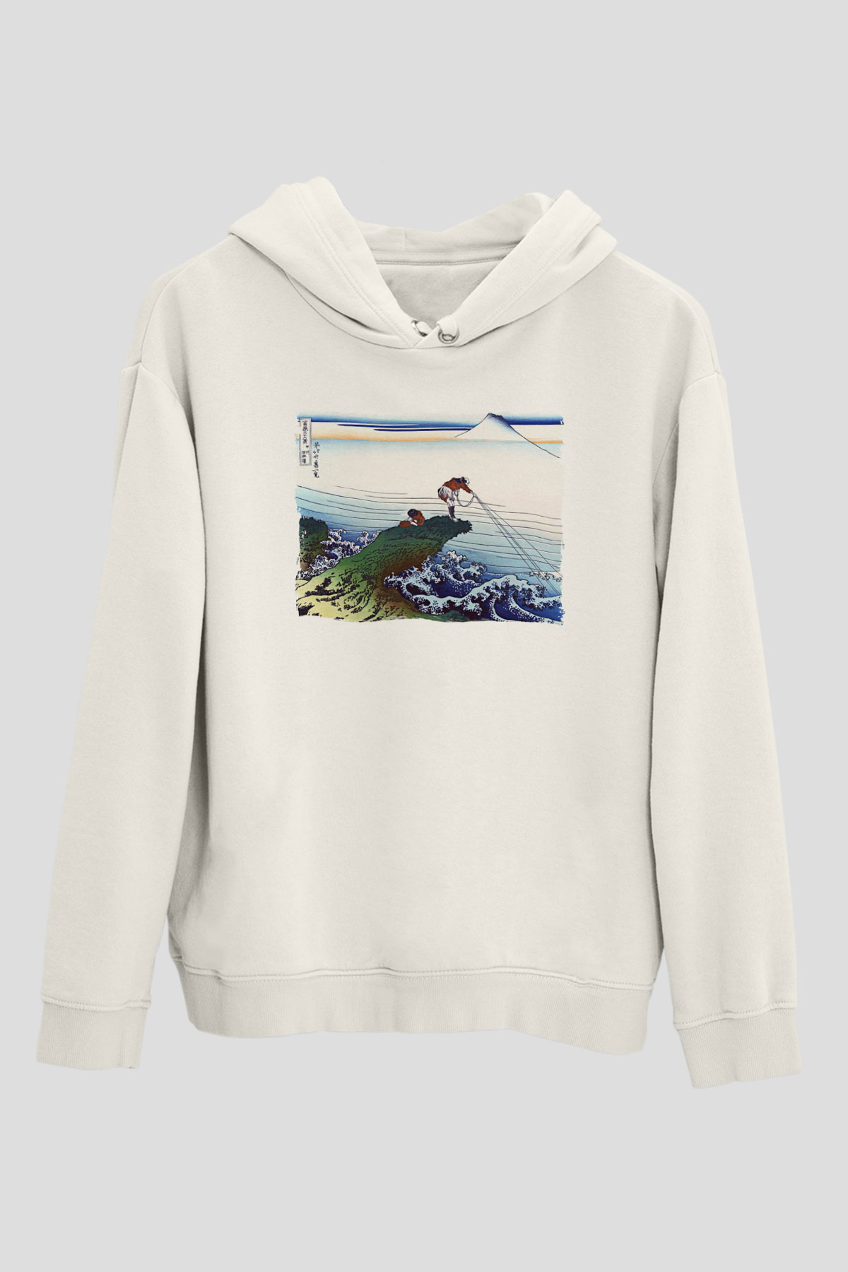 Balıkçı Beyaz Unisex Kapüşonlu Sweatshirt