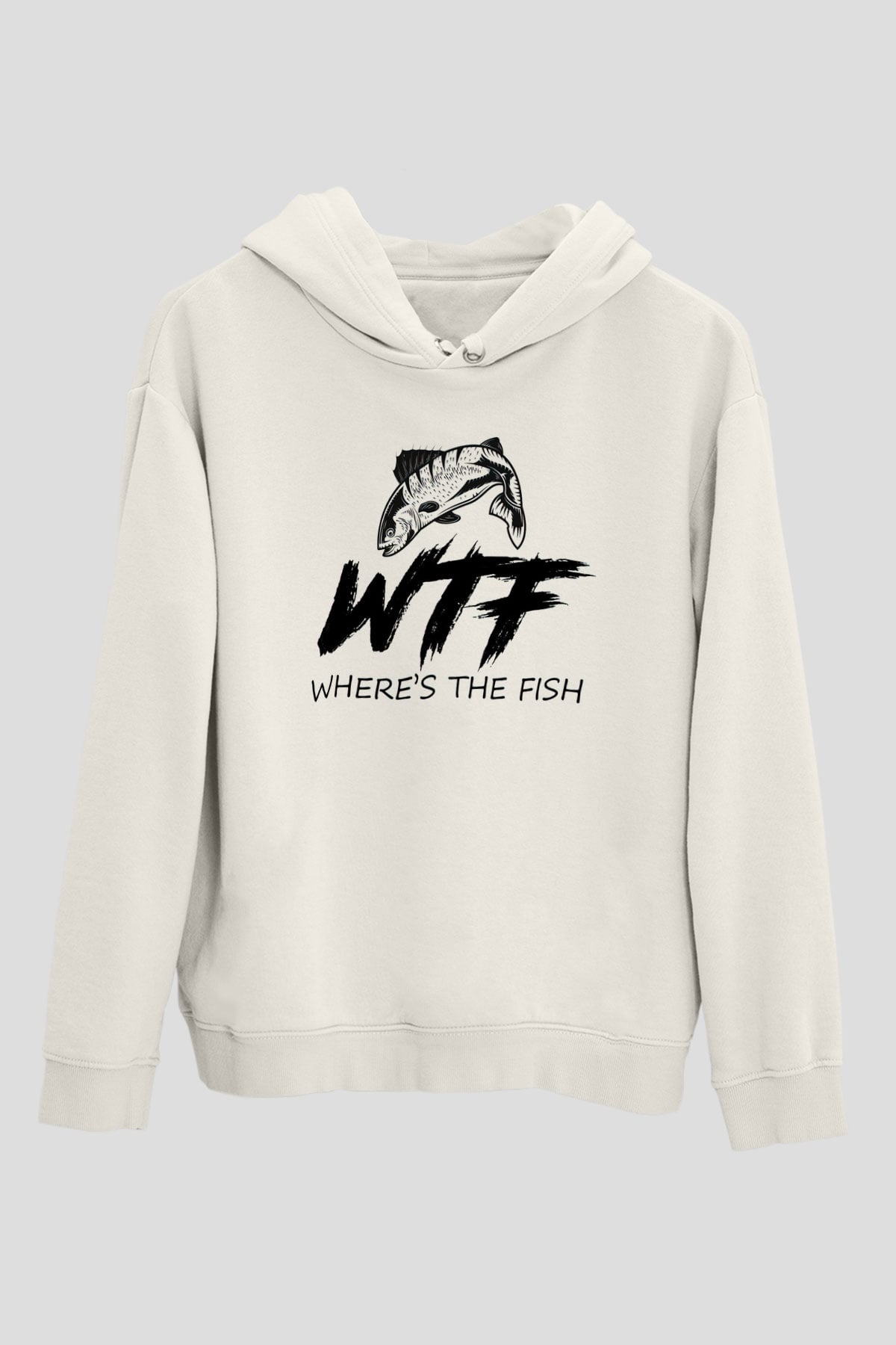 Balıkçı Beyaz Unisex Kapüşonlu Sweatshirt