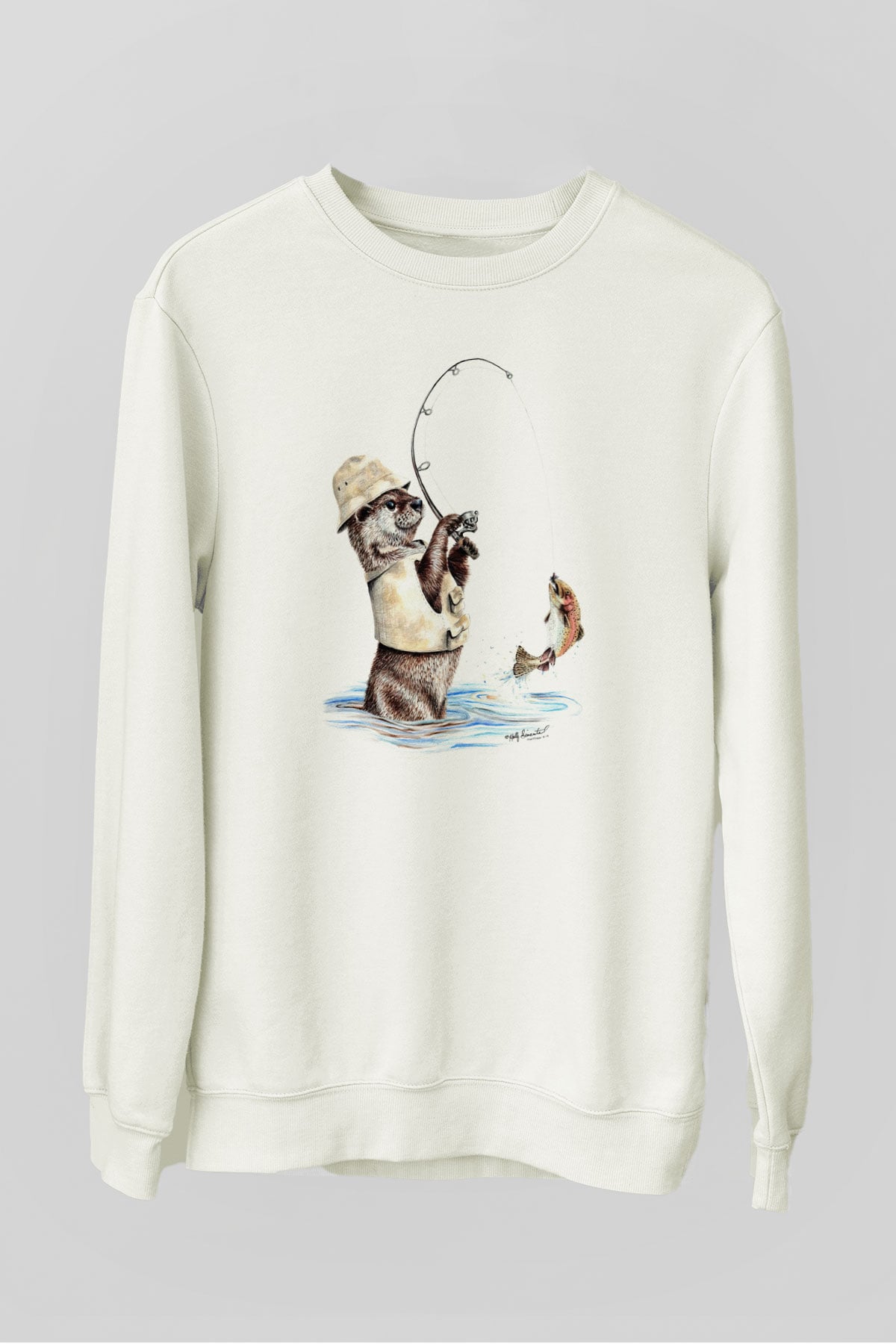 Balıkçı Beyaz Unisex Sweatshirt
