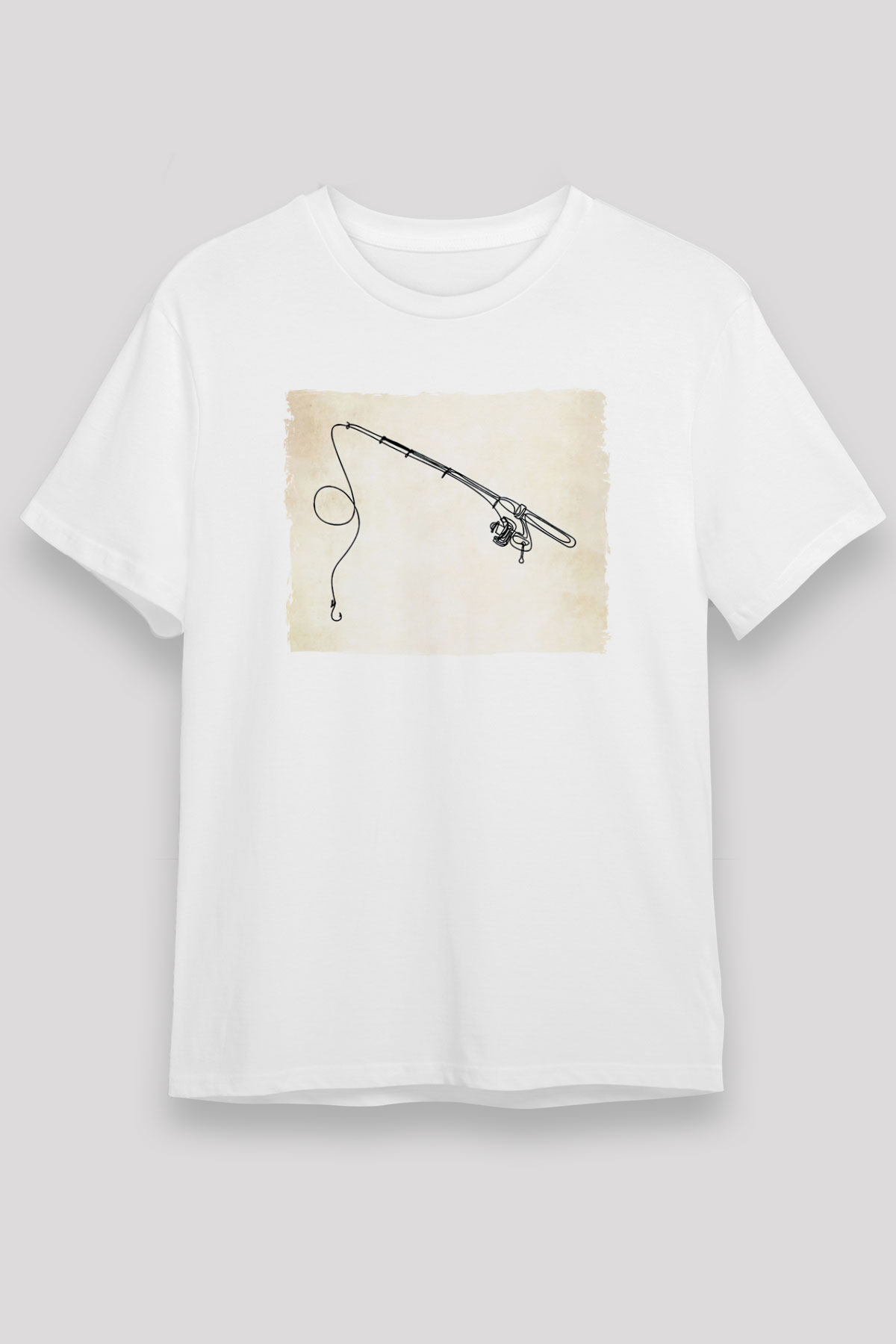 Balıkçı Beyaz Unisex Tişört T-Shirt - TişörtFabrikası