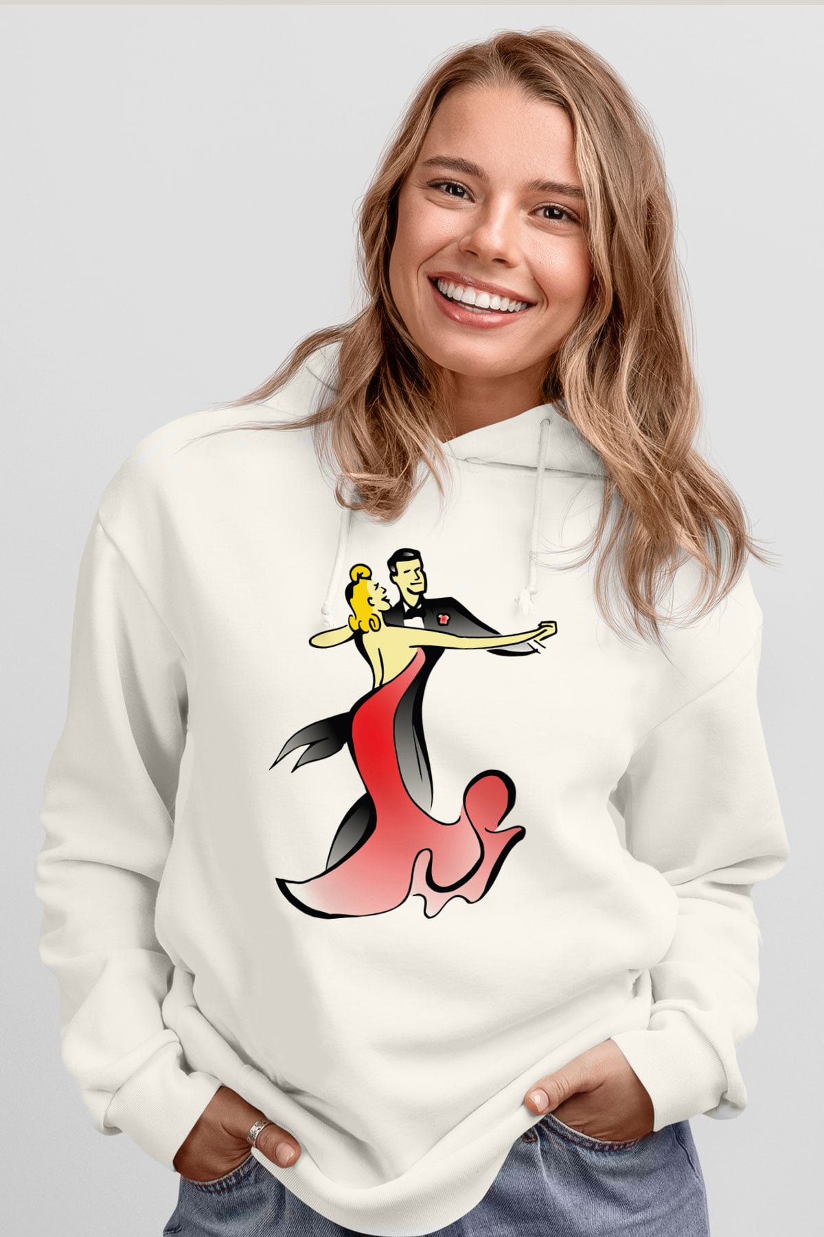 Balo Beyaz Unisex Kapşonlu Sweatshirt