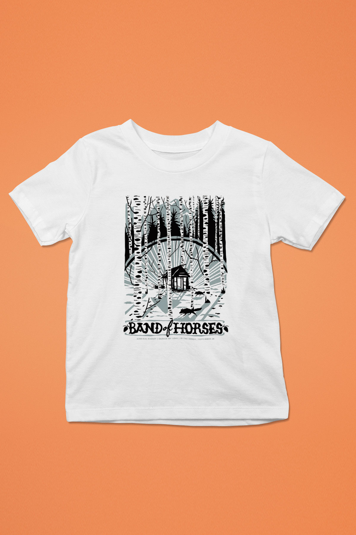 Band of Horses Baskılı Beyaz Unisex Çocuk Tişört