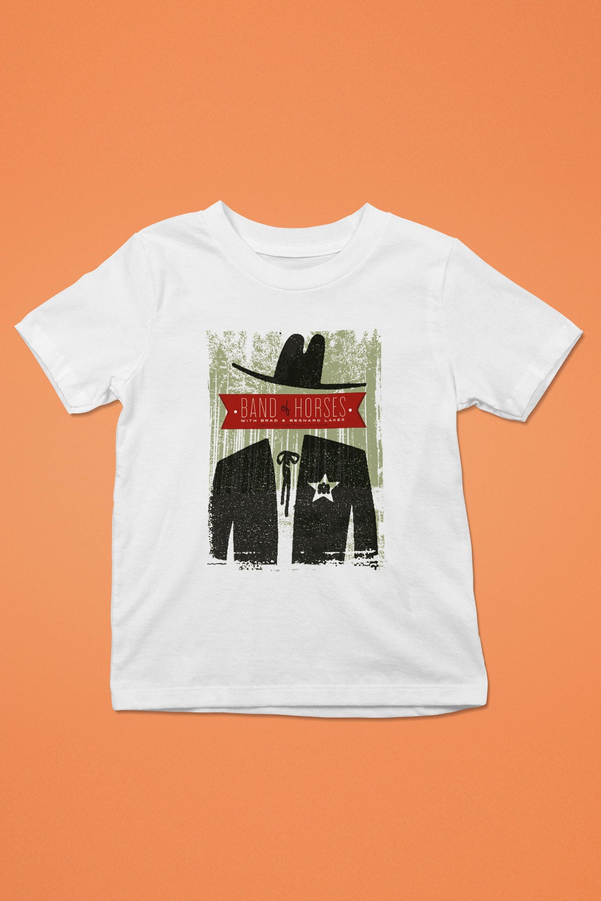Band of Horses Baskılı Beyaz Unisex Çocuk Tişört