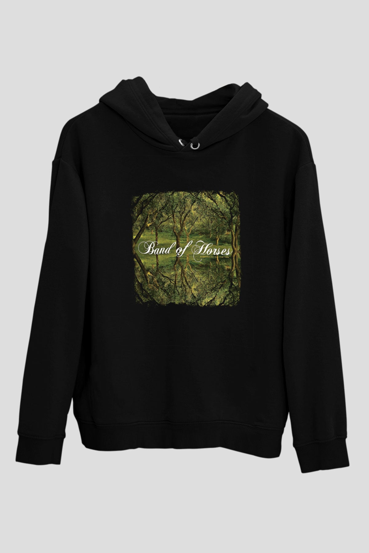 Band of Horses Baskılı Unisex Siyah Hoodie