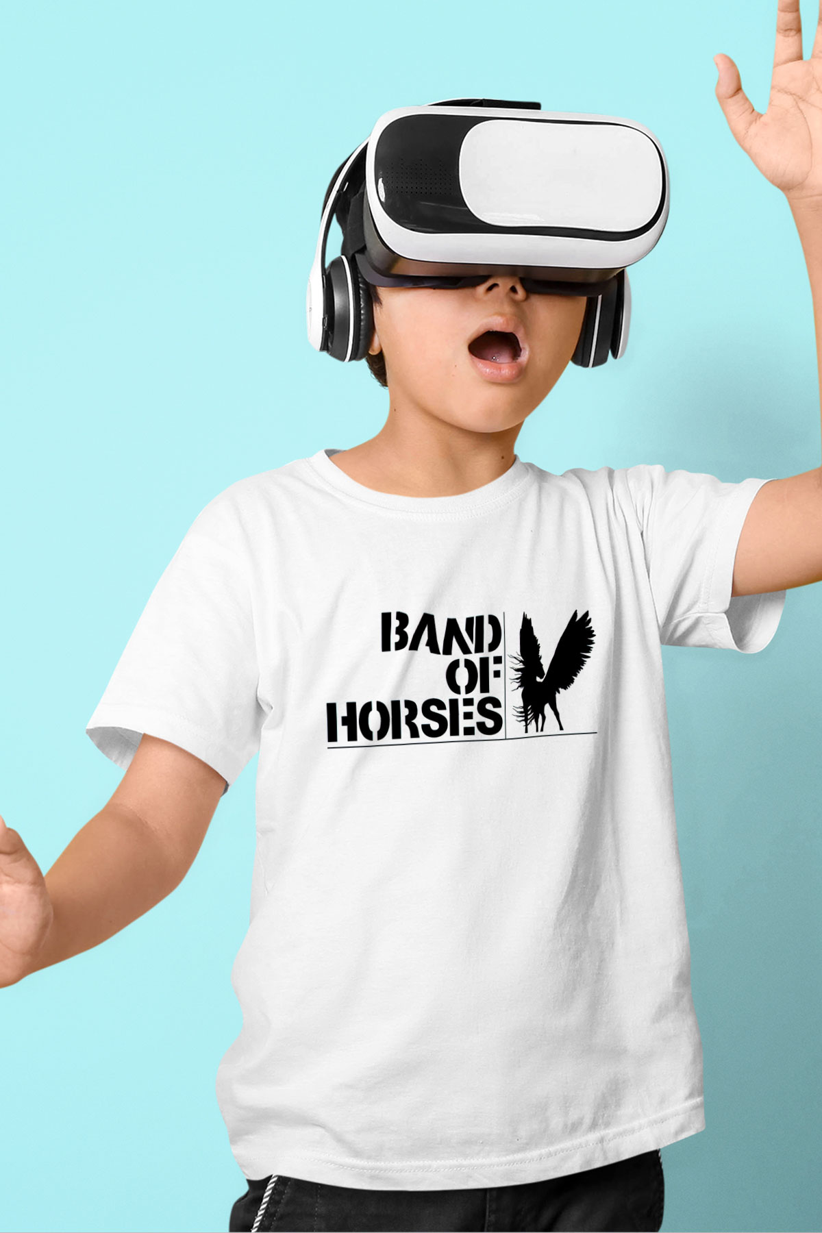 Band of Horses Beyaz Unisex Çocuk Tişört