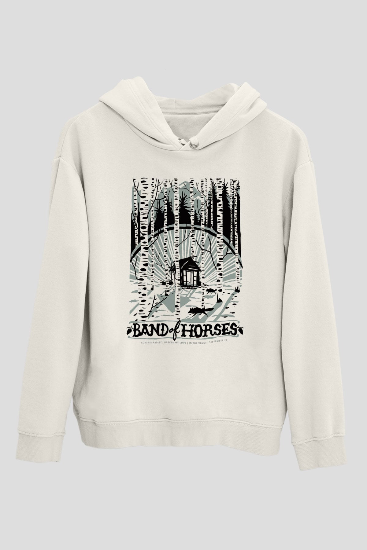 Band of Horses Beyaz Unisex Kapşonlu Sweatshirt