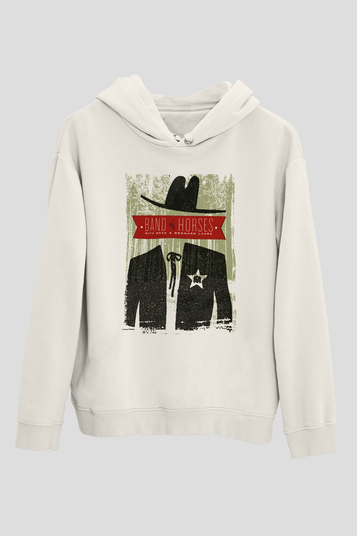 Band of Horses Beyaz Unisex Kapşonlu Sweatshirt