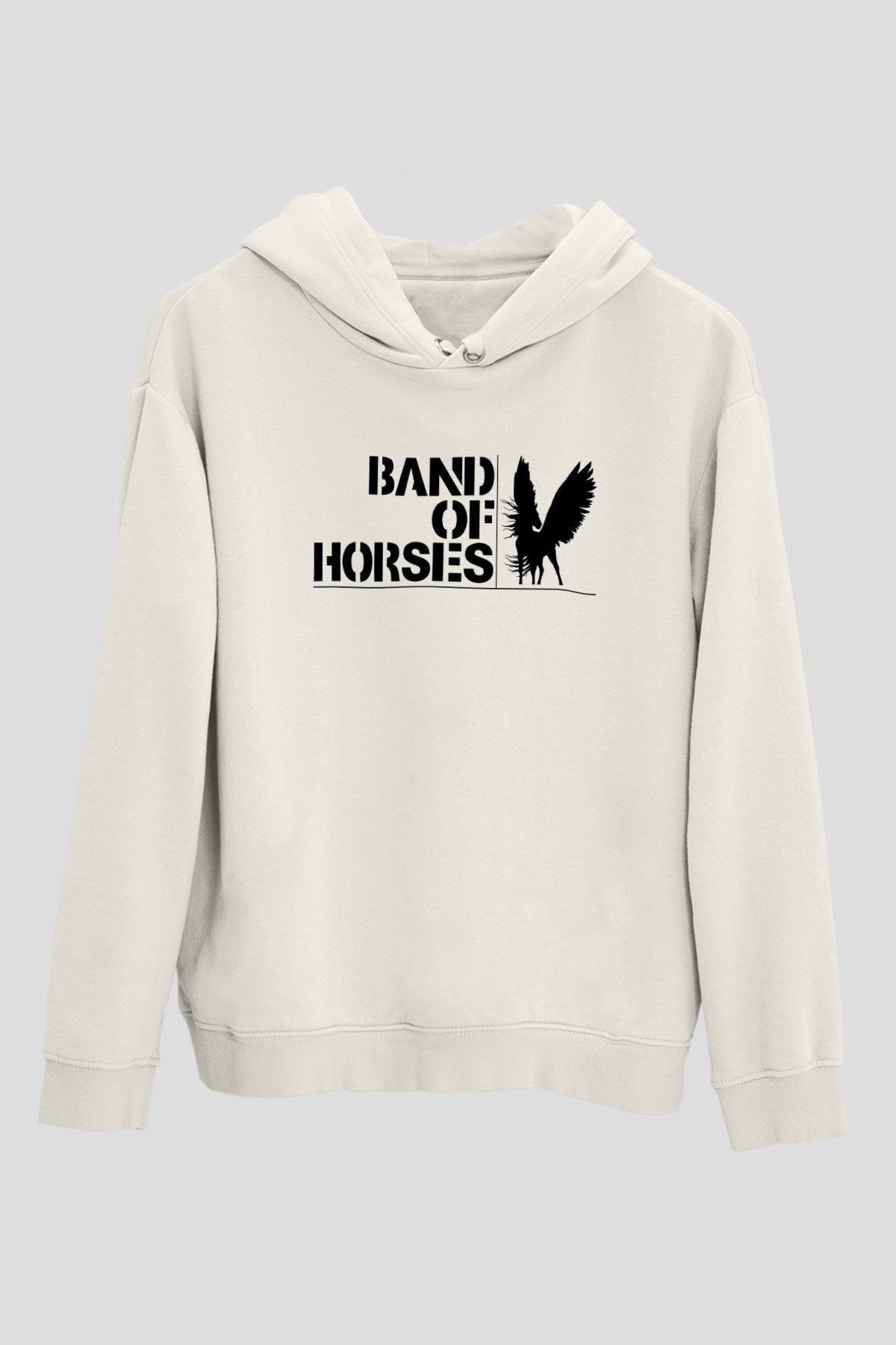 Band of Horses Beyaz Unisex Kapüşonlu Sweatshirt