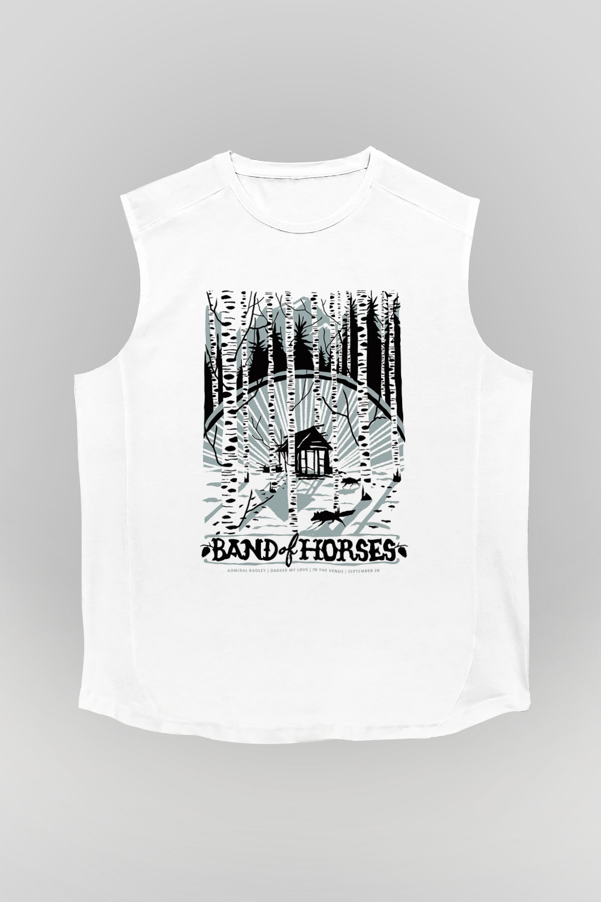 Band of Horses Beyaz Unisex Kolsuz Tişört