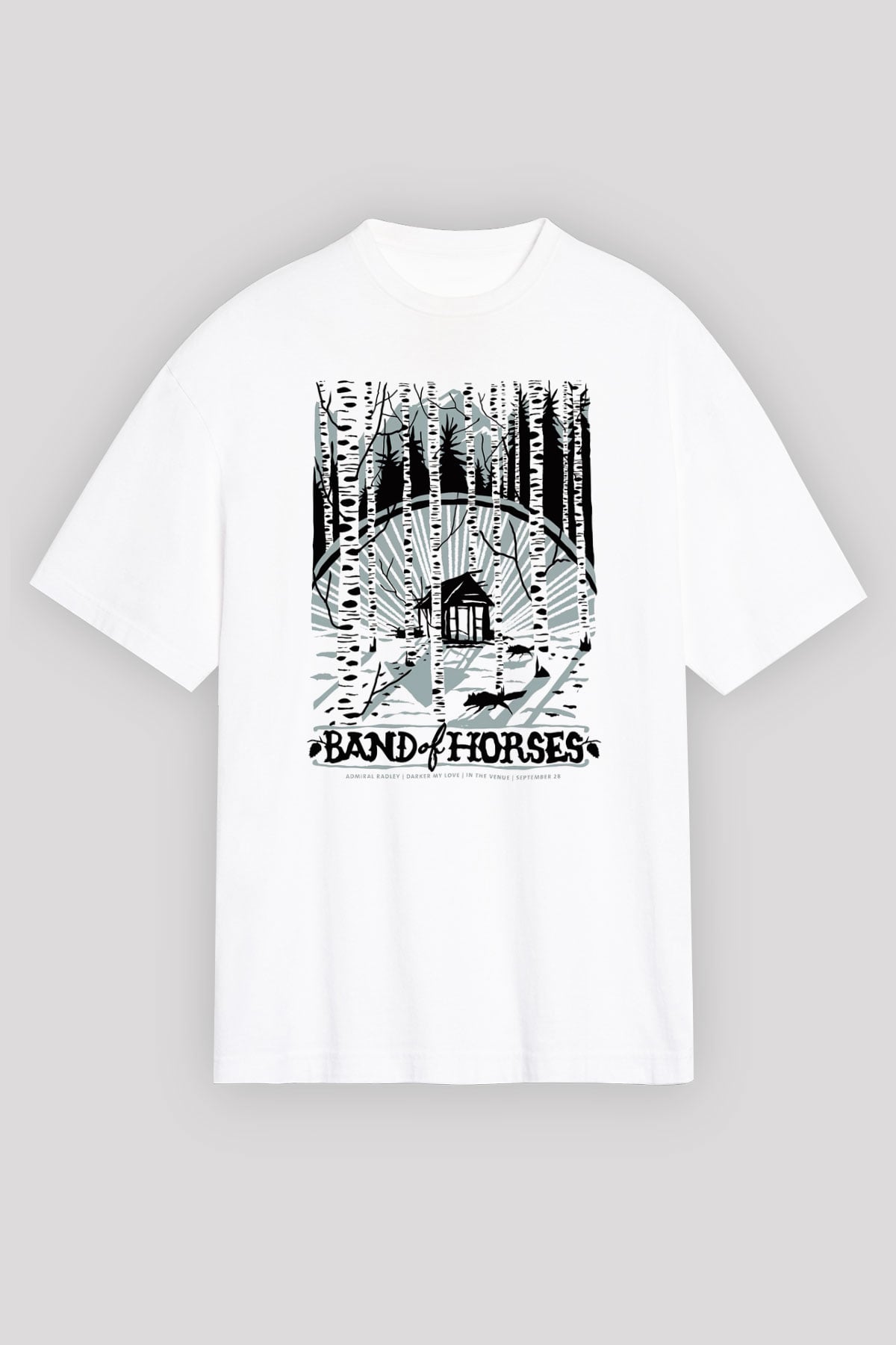 Band of Horses Beyaz Unisex Oversize Tişört T-Shirt