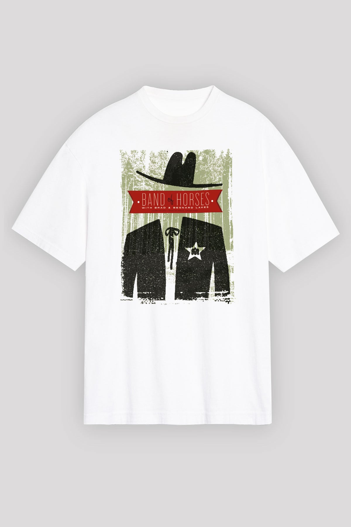 Band of Horses Beyaz Unisex Oversize Tişört T-Shirt