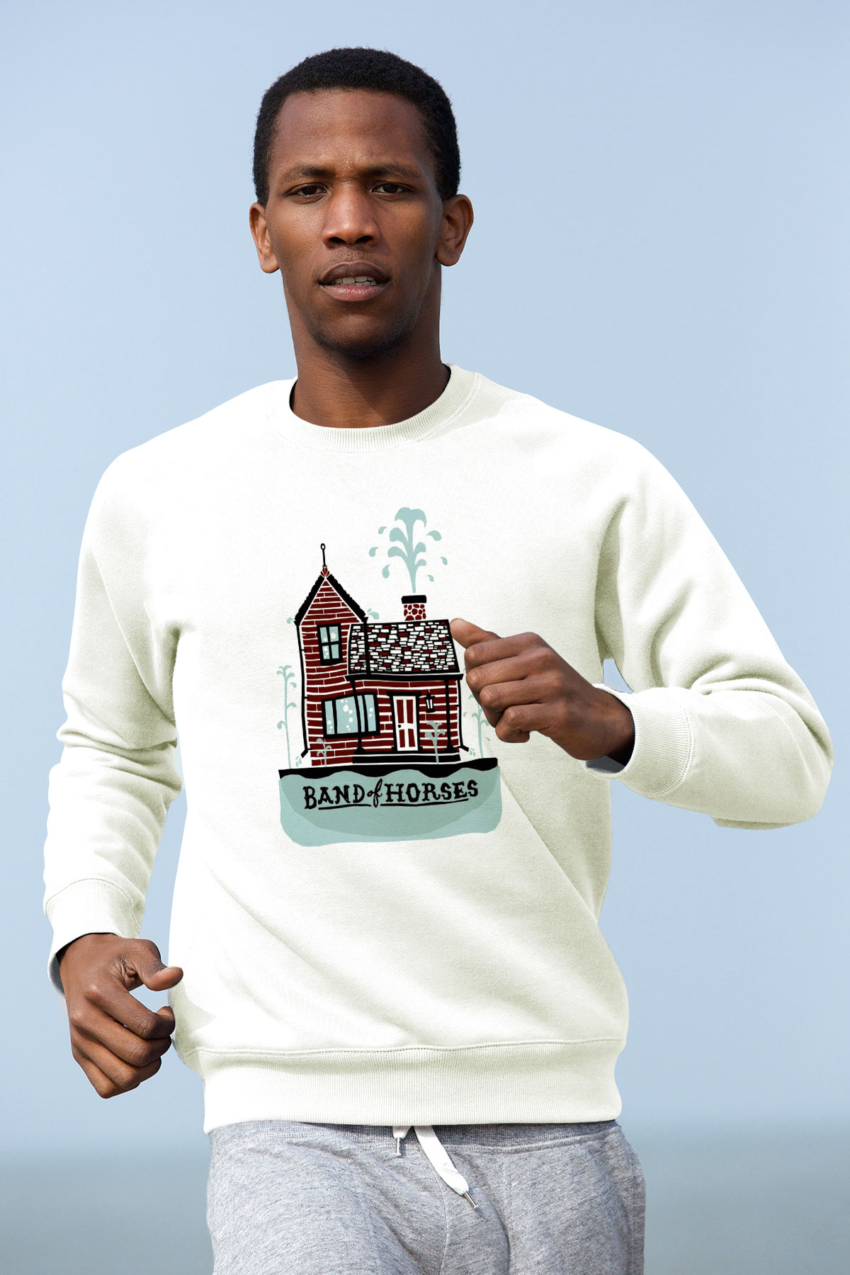 Band of Horses Beyaz Unisex Sweatshirt