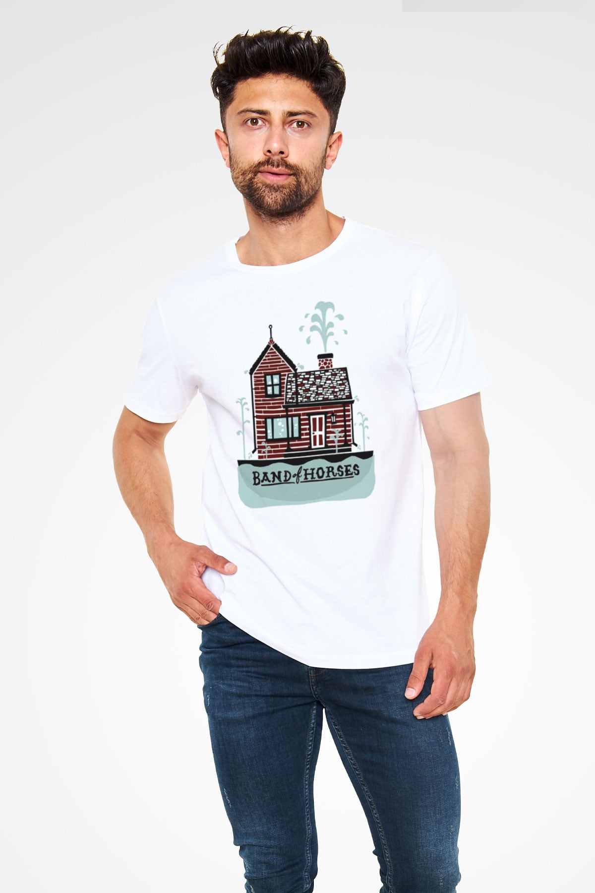 Band of Horses Beyaz Unisex Tişört T-Shirt - TişörtFabrikası