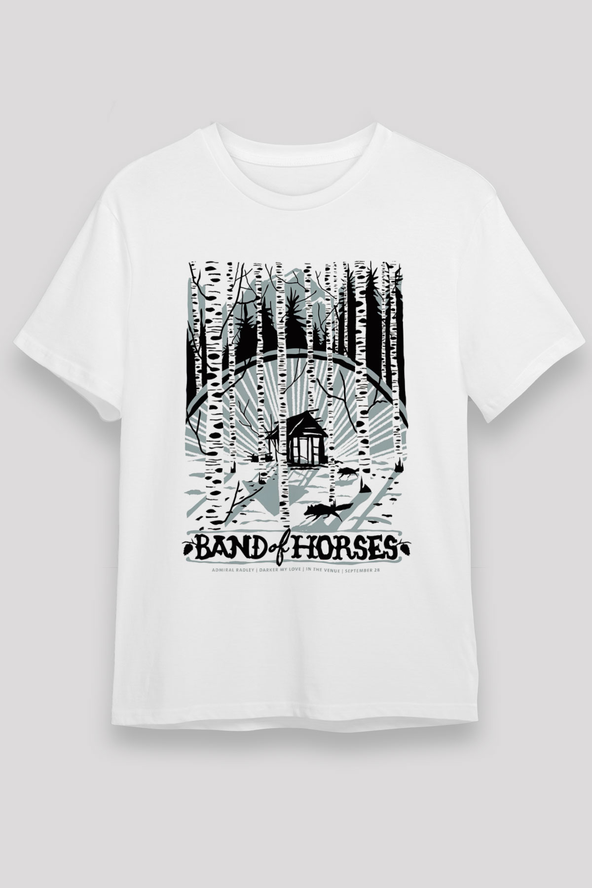 Band of Horses Beyaz Unisex Tişört T-Shirt - TişörtFabrikası