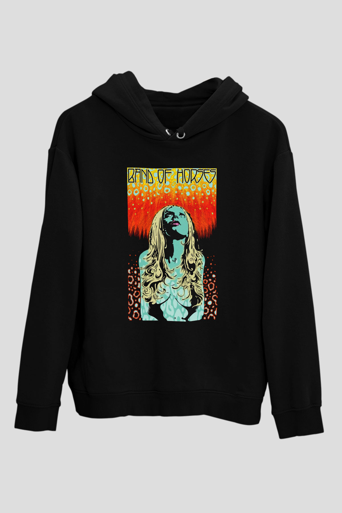 Band of Horses Siyah Unisex Kapüşonlu Sweatshirt