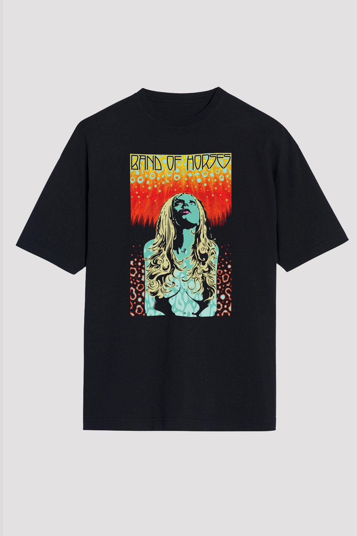 Band of Horses Siyah Unisex Oversize Tişört T-Shirt