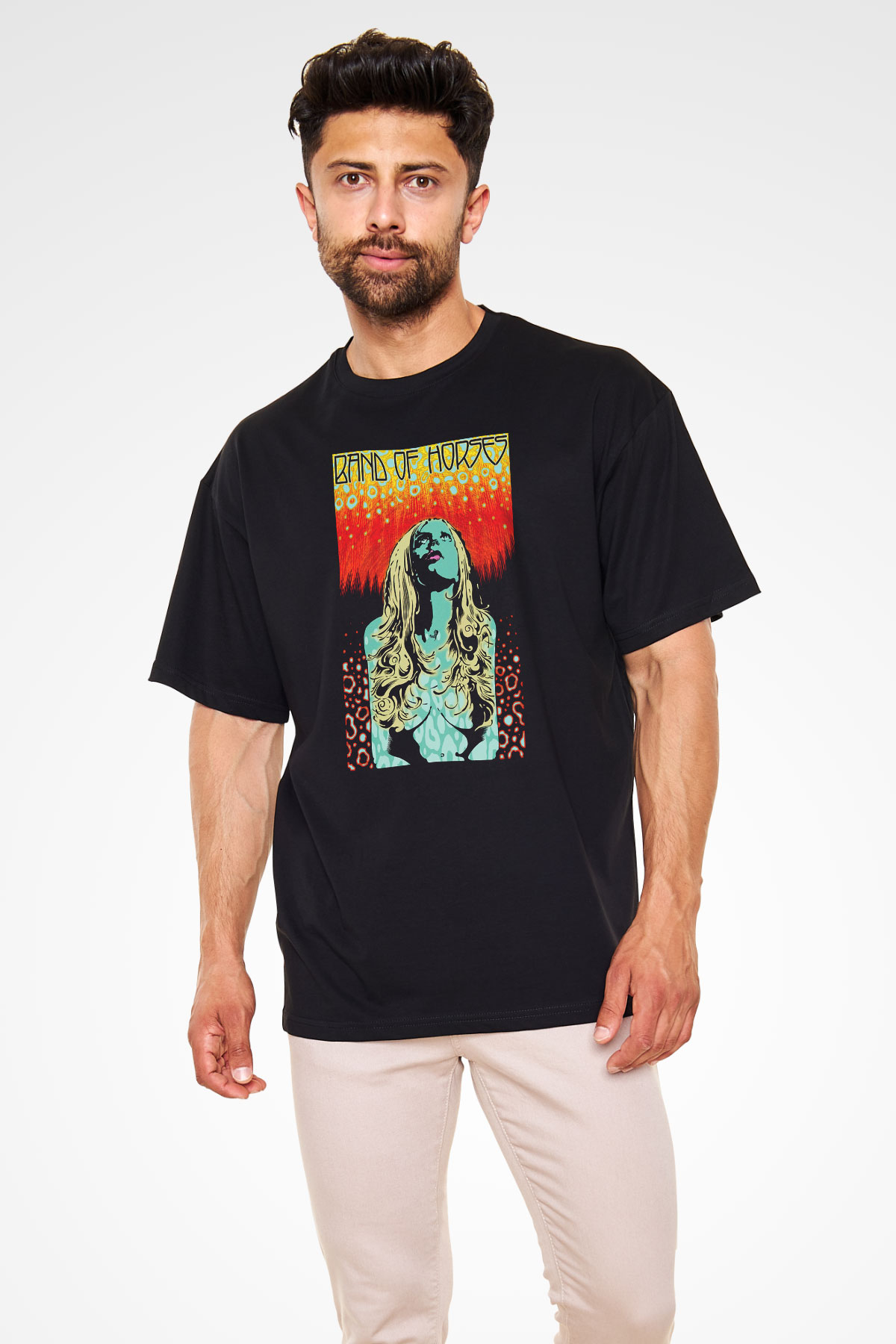 Band of Horses Siyah Unisex Oversize Tişört T-Shirt