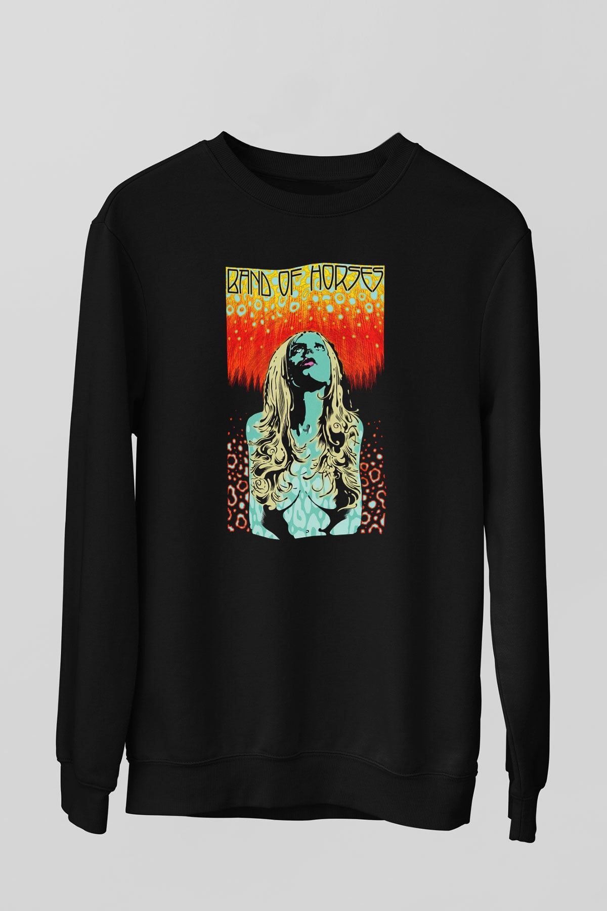 Band of Horses Siyah Unisex Sweatshirt