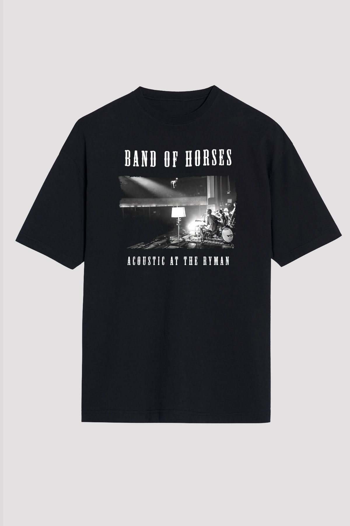 Band of Horses Siyah Oversize Tişört Oversize T-shirt - TişörtFabrikası