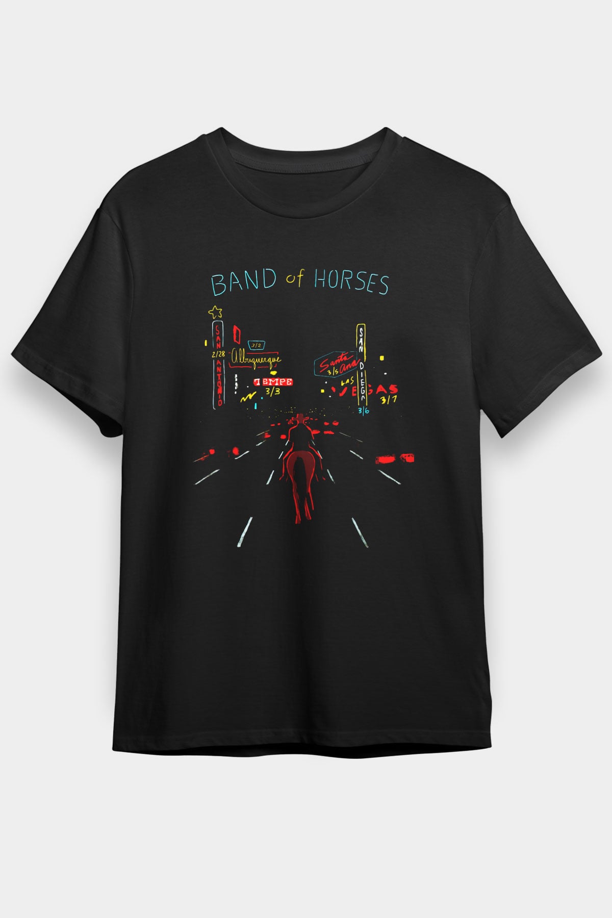 Band of Horses Siyah Unisex Tişört T-Shirt - TişörtFabrikası