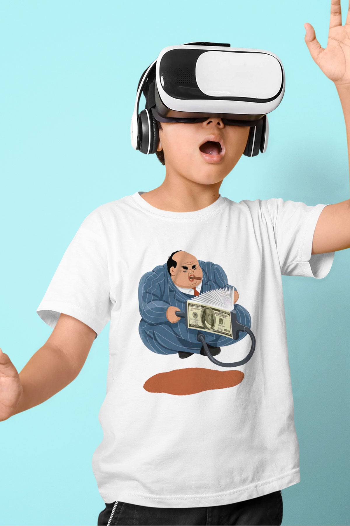 Bankacı Beyaz Unisex Çocuk Tişört