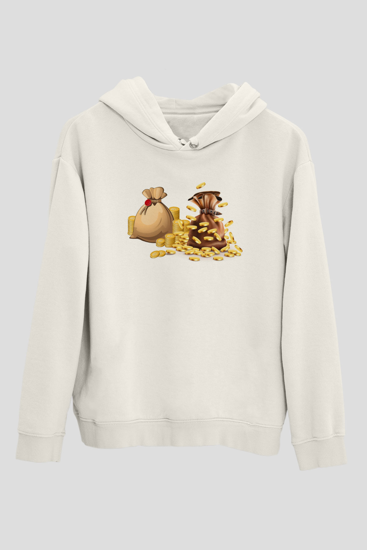 Bankacı Beyaz Unisex Kapüşonlu Sweatshirt