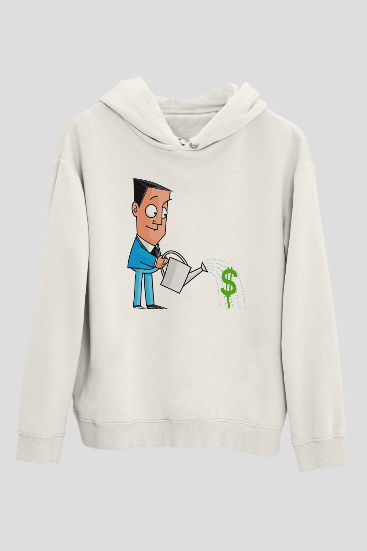 Bankacı Beyaz Unisex Kapüşonlu Sweatshirt