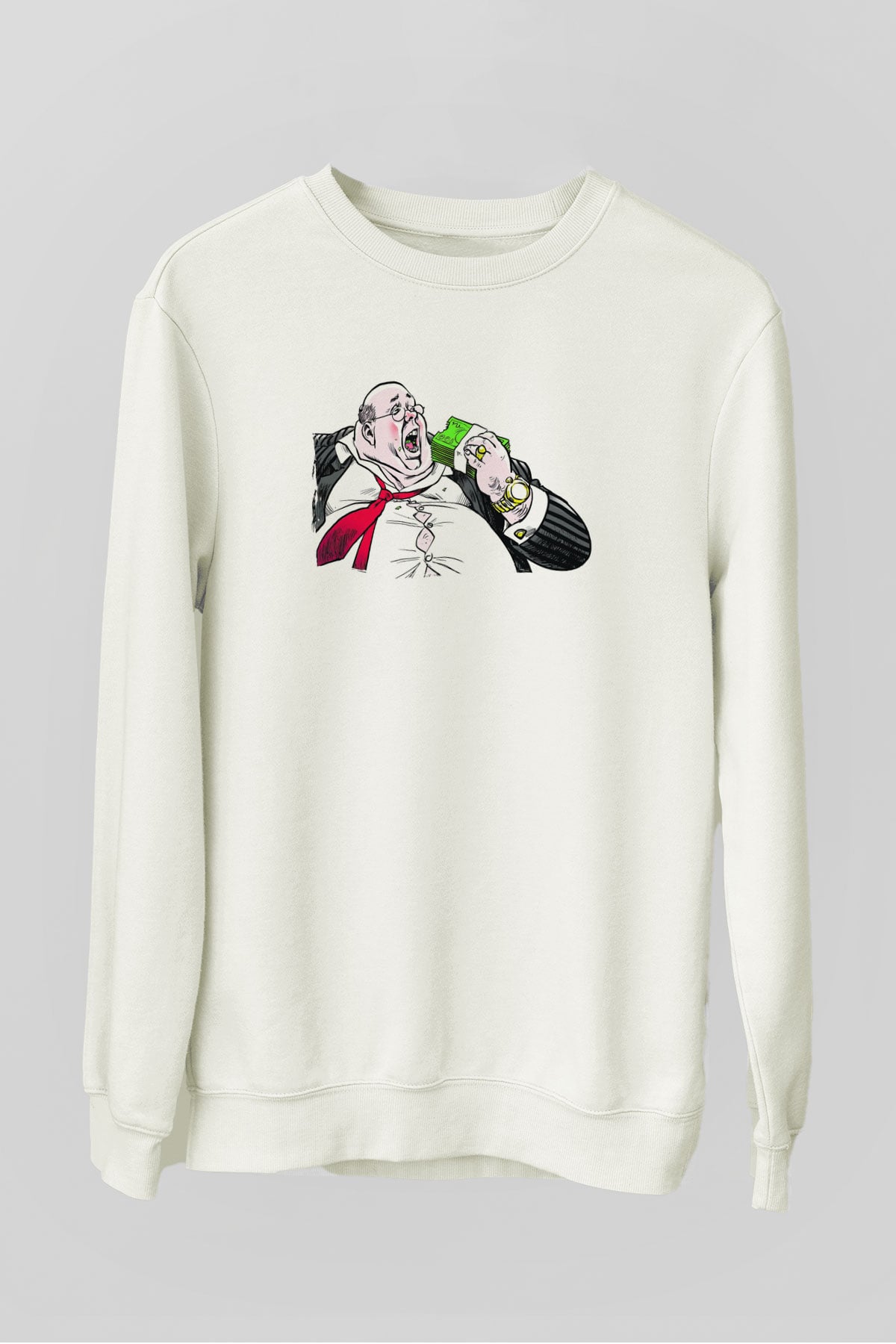 Bankacı Beyaz Unisex Sweatshirt