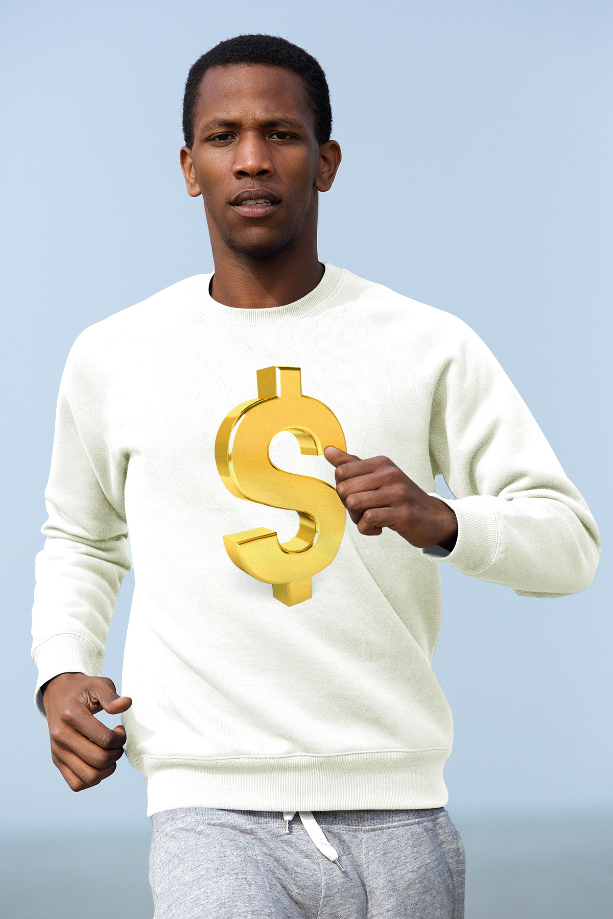 Bankacı Beyaz Unisex Sweatshirt