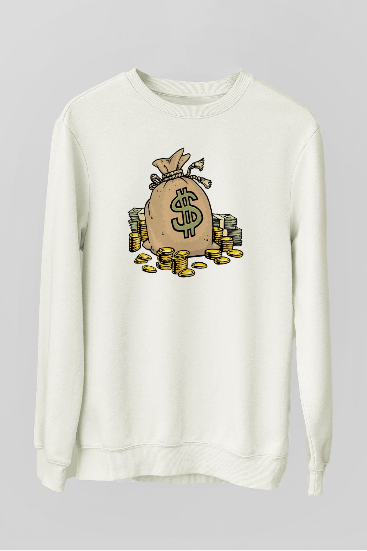 Bankacı Beyaz Unisex Sweatshirt
