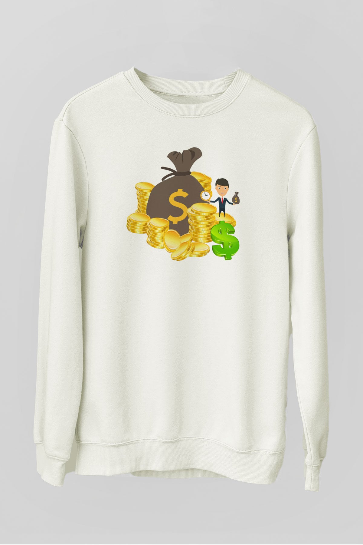 Bankacı Beyaz Unisex Sweatshirt