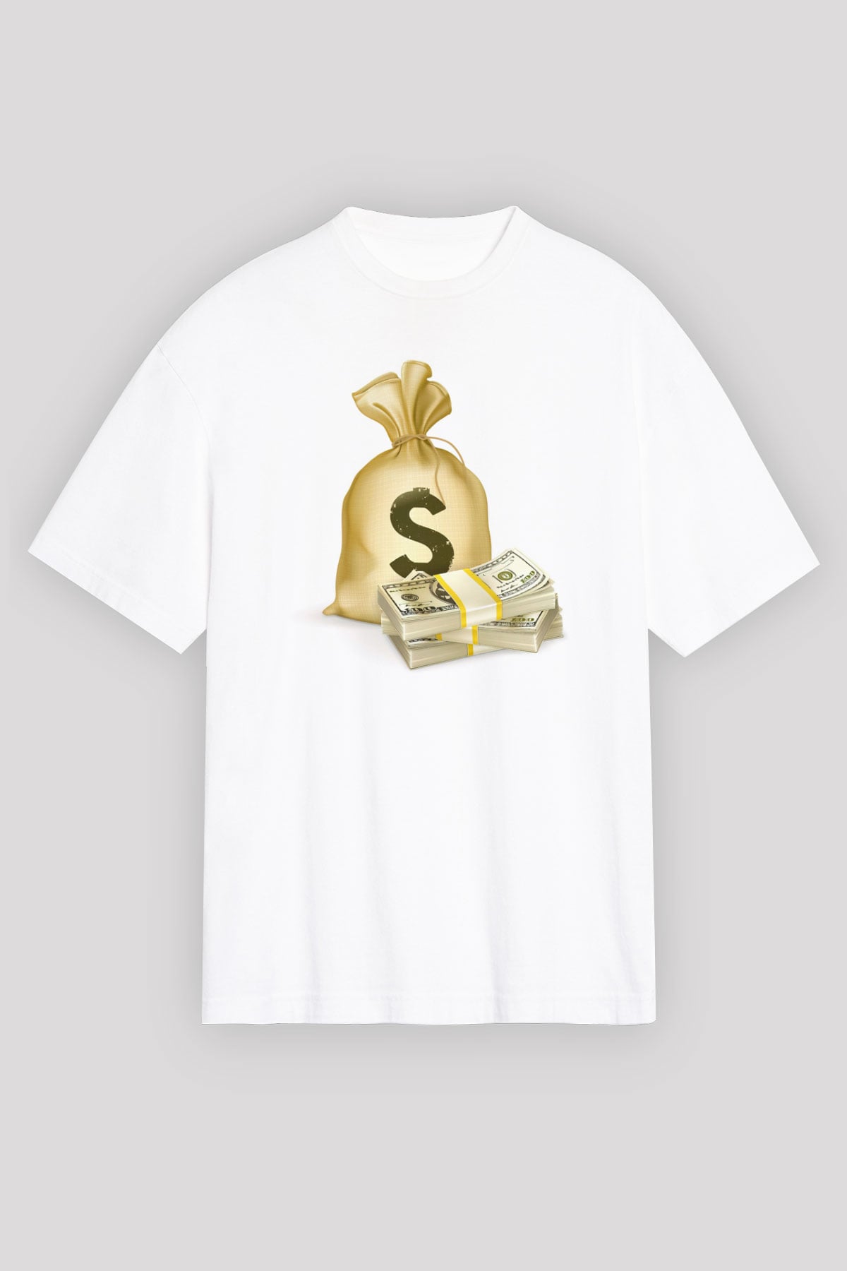 Bankacı Beyaz Oversize Tişört Oversize T-shirt - TişörtFabrikası